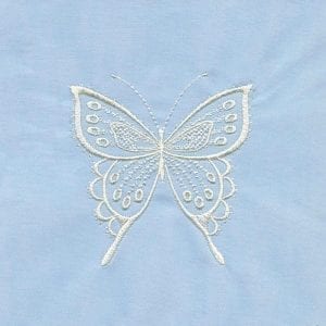 Whitework Flowers and Butterflies