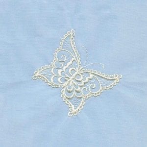 Whitework Flowers and Butterflies