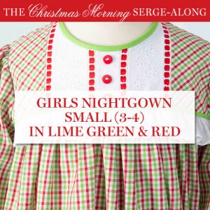 Serge-Along Kit: Girls Nightgown Small (3-4) in Lime Green & Red