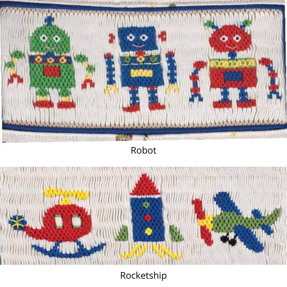 Robots and Rocketships Smocking Plates - Digital Pattern