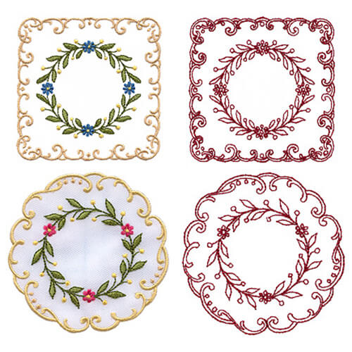 Delicate Square & Circle Coasters
