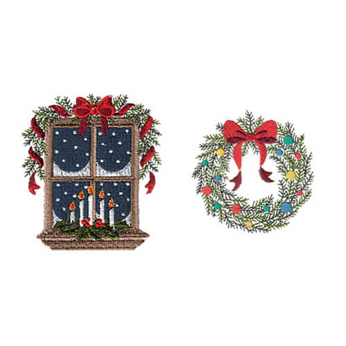 Holiday Window and Holiday Wreath