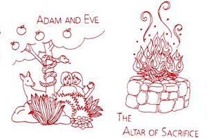Old Testament Redwork Quilt Designs