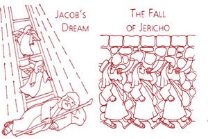 Old Testament Redwork Quilt Designs