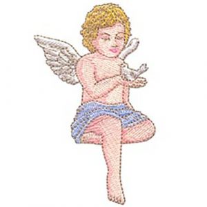 Young Angel Holding Baby Dove and Precious Angel