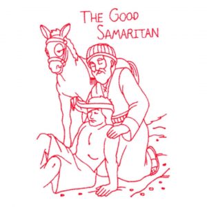 Bible Stories Redwork Quilt