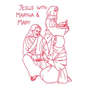 Bible Stories Redwork Quilt