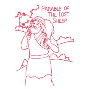 Bible Stories Redwork Quilt