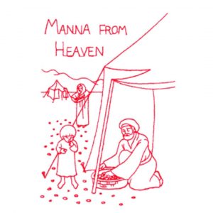 Bible Stories Redwork Quilt