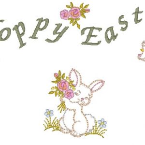 Bunny and Lamb in Fabric Shadow Applique and Happy Easter Towel