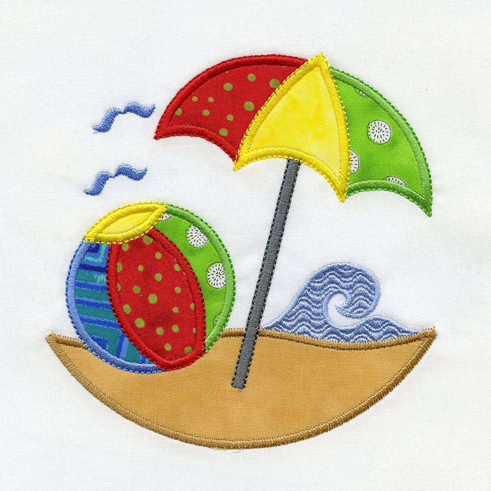 Kids Beach Applique by Kathy Drew