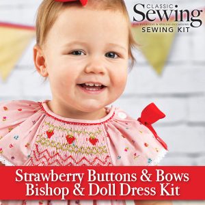 Strawberry Buttons & Bows Bishop & Doll Dress Kit