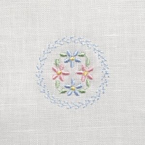 Florals with Feather-Stitched Circle