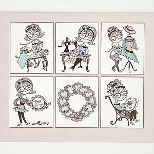 Sewing Girl Note Cards